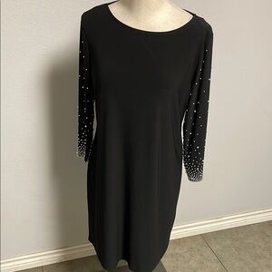 MSK Black Sequin Embellished Sheath Dress